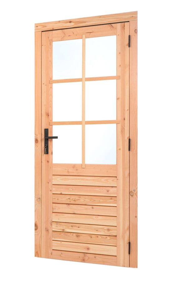 Douglas enkele glasdeur 6-ruits 1000 b x 2050 h mm, rechtsdraaiend, incl. beslagset zwart