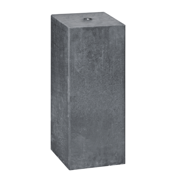 Betonpoer antraciet glad met velling 20x20x50 cm incl. gegalvaniseerde stelplaat