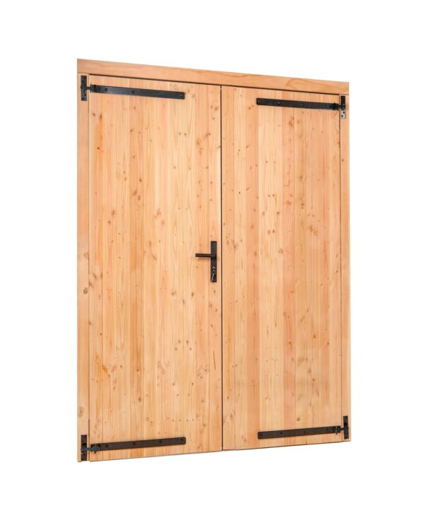 Douglas opgeklampte deur dubbel kozijn 1850x2050, incl. Beslagset zwart